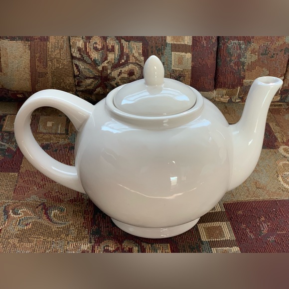 Rae Dunn by Magenta MERRY Ceramic Teapot | Ivory & Red | Artisan Collection 223 - Picture 3 of 10